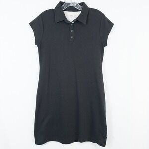 Horny Toad Flexcel Polo Dress Small Black Preppy Tennis Athleisure Travel Casual